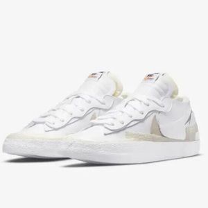 Nike Sacai Blazers Double tongue Double Lace White Patent Rare